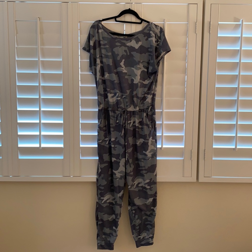 Camouflage print jumpsuit